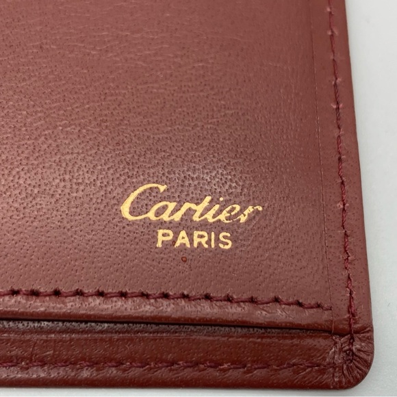 Cartier Bi-Fold Long Wallet in Burgundy - Picture 7 of 10